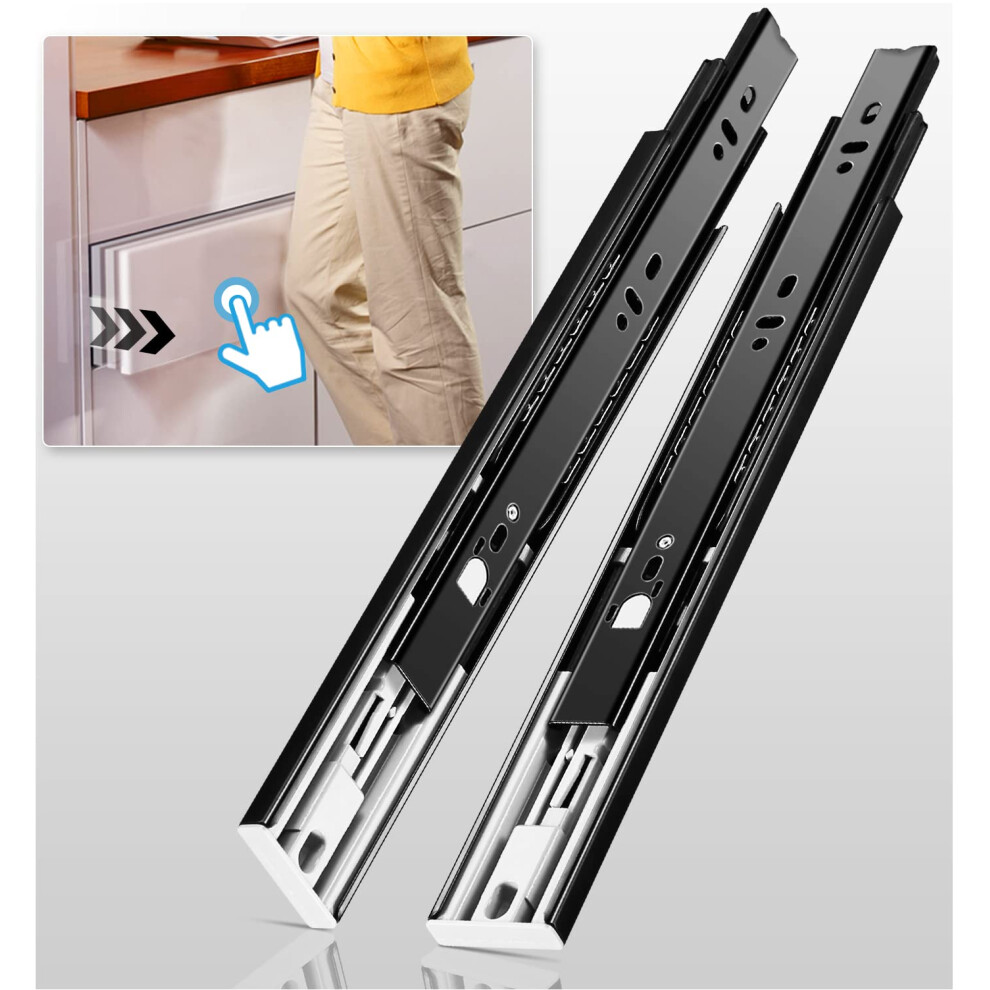 Yenuo Push-To-Open-Schubladenschienen, Vollauszug, 30,5 Cm, 35,6 Cm, 37,1 Cm, 38,5 Cm, 40,6 Cm, 42,9 Cm, 44,6 Cm, 46,1 Cm, 48,1 Cm, 50,8 Cm, 51,1 Cm,-image