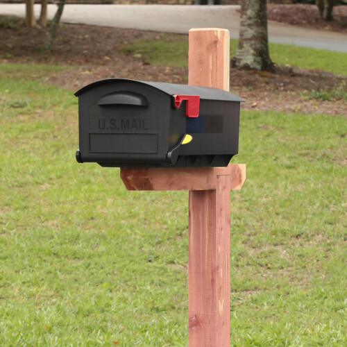 ARCHITECTURAL MAILBOXES Patriot Large Capacity Plastic Post Mount Mailbox Black 1