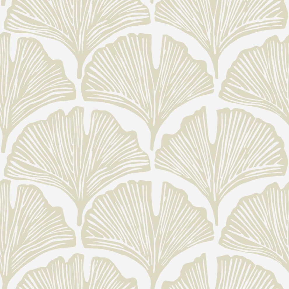 Photos - Wallpaper Tempaper x Novogratz Waverly White Feather Palm Removable Peel and Stick  20.5 in X 16.5 ft Made in The USA NG14201