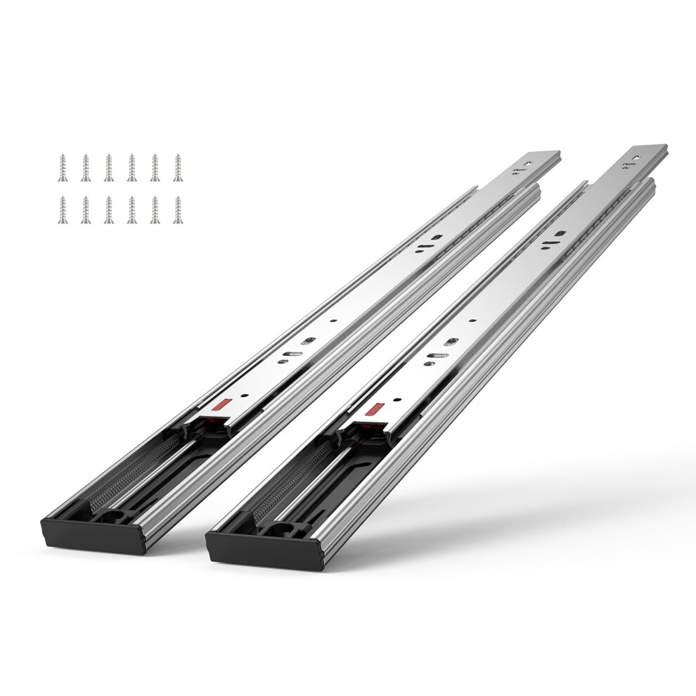 VEVOR 6 Pairs Soft Close Drawer Slides 14 16 18 20 22 24 Inch Heavy Duty Side Mount Rails Ball Bearing Full Extension Noiseless Dresser Drawer Slides