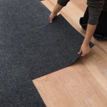 Mohawk Home 24 x 24 Indoor/Outdoor 0.25"""" Pile Height Peel and Stick Carpet Tile Grey Polyester (15 Tiles) (60 sqft/Box)