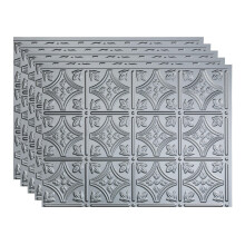 FAS?DE Traditional Style/Pattern 1 Decorative Vinyl 18in x 24in Backsplash Panel in Argent Silver (5 Pack)