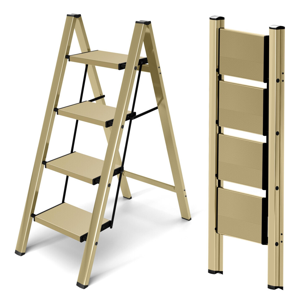 Mayi Plus 2-Stufenleiter, Klappbarer Tritthocker Aus Aluminium F R Erwachsene, Trittleiter Mit Breitem Anti-Rutsch-Pedal, 150 Kg Tragkraft, F R Z-image