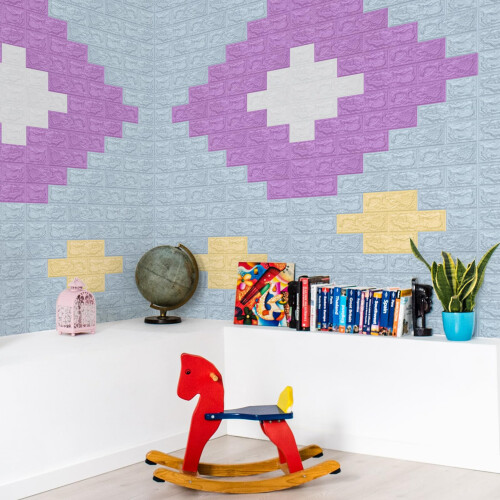 Art3d 29 Square Feet (Pack Of 5) Wall Panel Foam Blue 2
