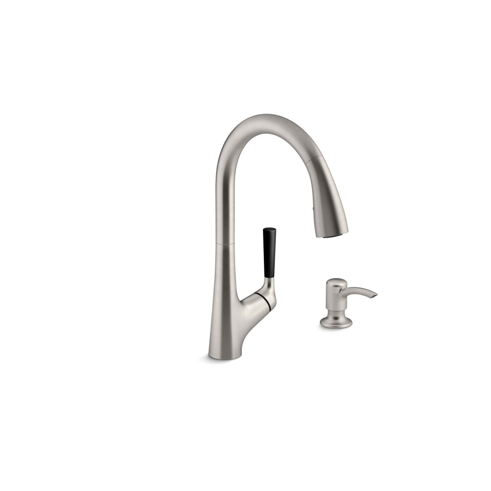 Photos - Tap Kohler K-R562-SD-VS Malleco Pull-Down Kitchen Sink Faucet with Soap/Lotion Dispenser Vibrant Stainless 