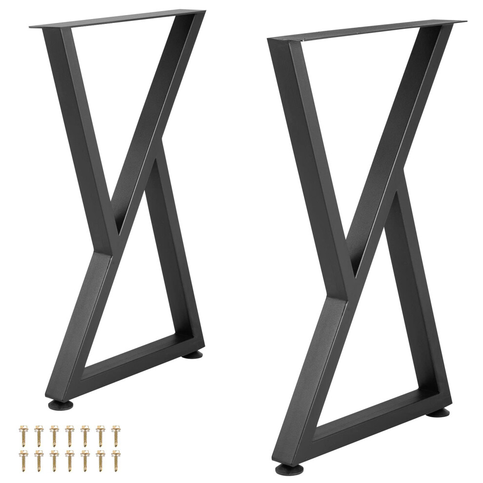 VEVOR Metal Table Legs  28x18 inch Desk Legs  Set of 2  Heavy Duty Bench Legs  Z Shape Metal Furniture Legs  Wrought Iron Coffee Table Legs  Home DIY