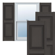 Ekena Millwork Lifetime Vinyl LP2S12X03100TG Standard Two Equal Panel Vinyls Raised Panel Vinyl Shutters w/Installation Shutter-Lok's & Matching Scr