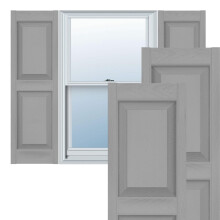 Ekena Millwork Lifetime Vinyl LP2S12X03100PG Standard Two Equal Panel Vinyls Raised Panel Vinyl Shutters w/Installation Shutter-Lok's & Matching Scr