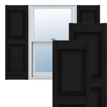 Ekena Millwork Lifetime Vinyl LP2S14X03100BL Standard Two Equal Panel Vinyls Raised Panel Vinyl Shutters w/Installation Shutter-Lok's & Matching Scr