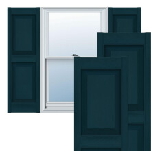 Ekena Millwork Lifetime Vinyl LP2S14X03100MB Standard Two Equal Panel Vinyls Raised Panel Vinyl Shutters w/Installation Shutter-Lok's & Matching Scr