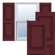 Ekena Millwork Lifetime Vinyl LP2S14X03100WN Standard Two Equal Panel Vinyls Raised Panel Vinyl Shutters w/Installation Shutter-Lok's & Matching Scr