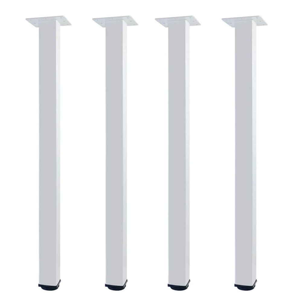 Qlly Gambe Da Scrivania Regolabili In Metallo, Gambe Quadrate Per Tavolo Da Ufficio, Set Di 4 (69,8 Cm, Bianca)-image