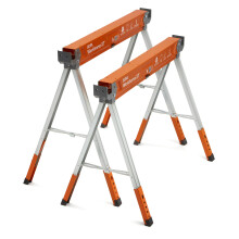 BORA Workhorse XT Saw Horses 2 Pack Folding Heavy Duty Adjustable Height Sawhorse Pair with Adjustable Legs  Heavy Duty Saw horse for Contractors