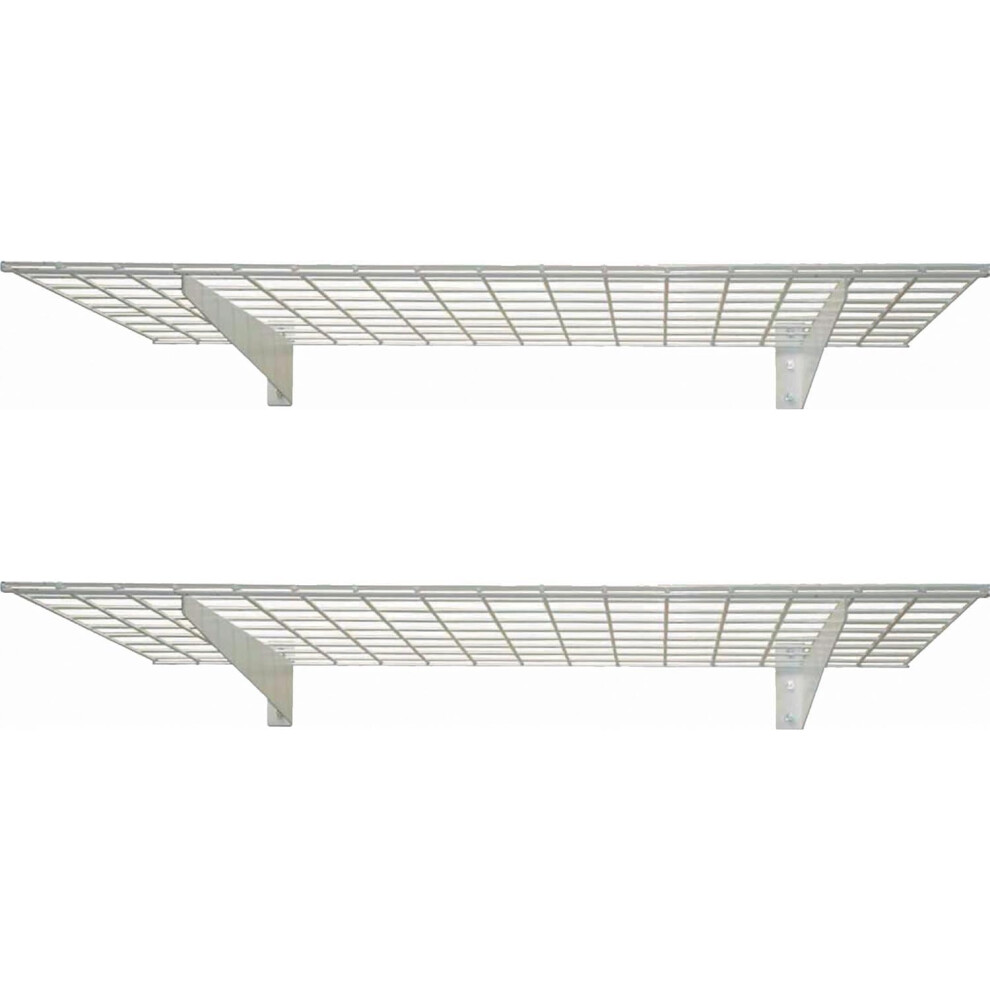 Hyloft 00630 2-Pack Heavy Duty Steel Wall Garage Shelving 48-Inch X 24-Inch Wall Mounted Shelves for Garage Storage Low-Profile Brackets Max S