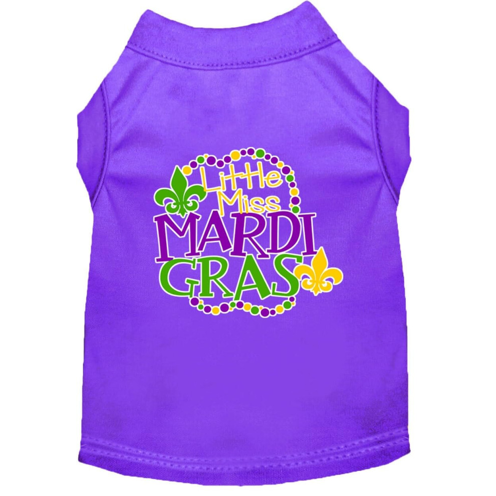 Miss Mardi Gras Screen Print Mardi Gras Dog Shirt Purple Xs-image