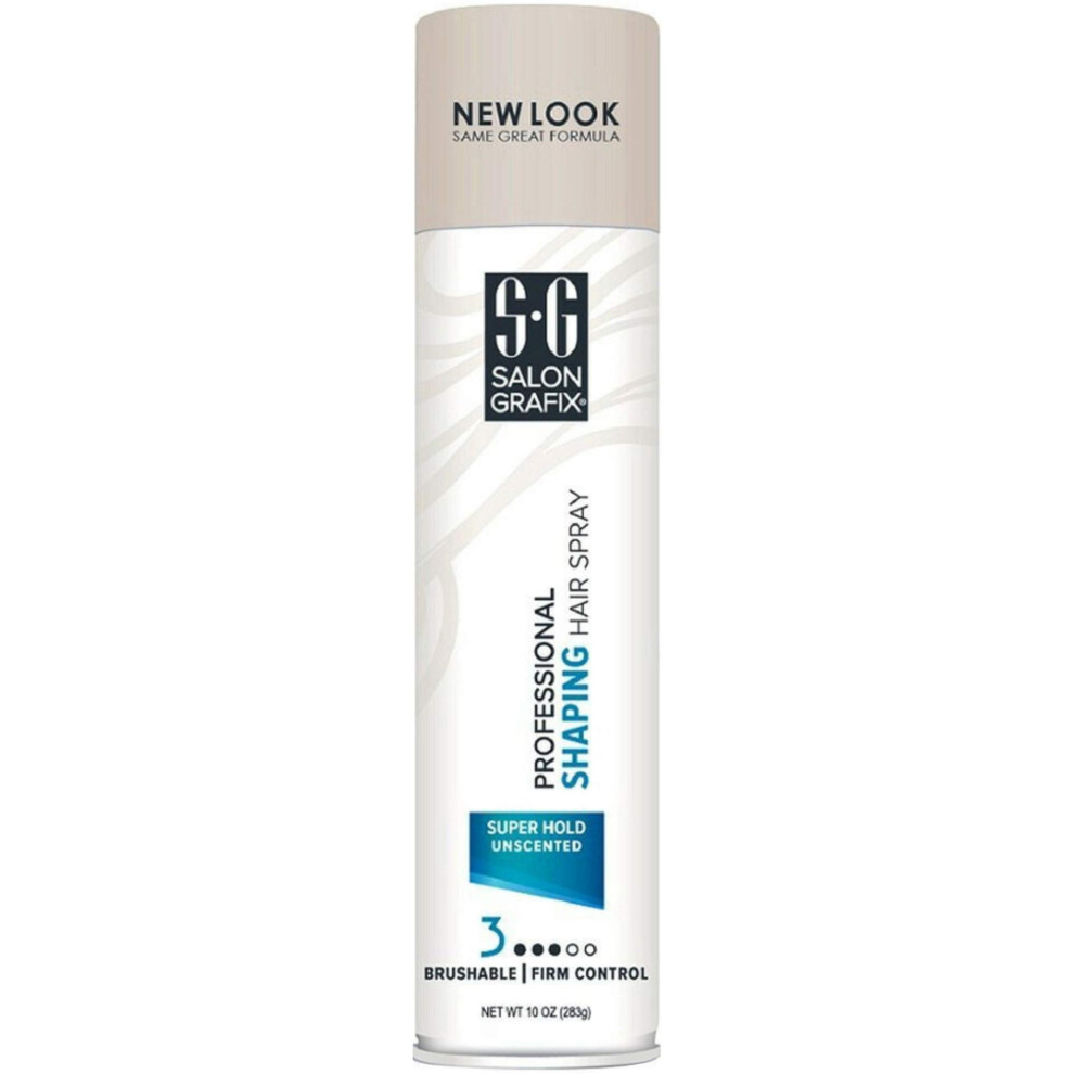 Salon Grafix Shaping Hair Spray Super Hold Unscented 10 oz (Pack of 3)