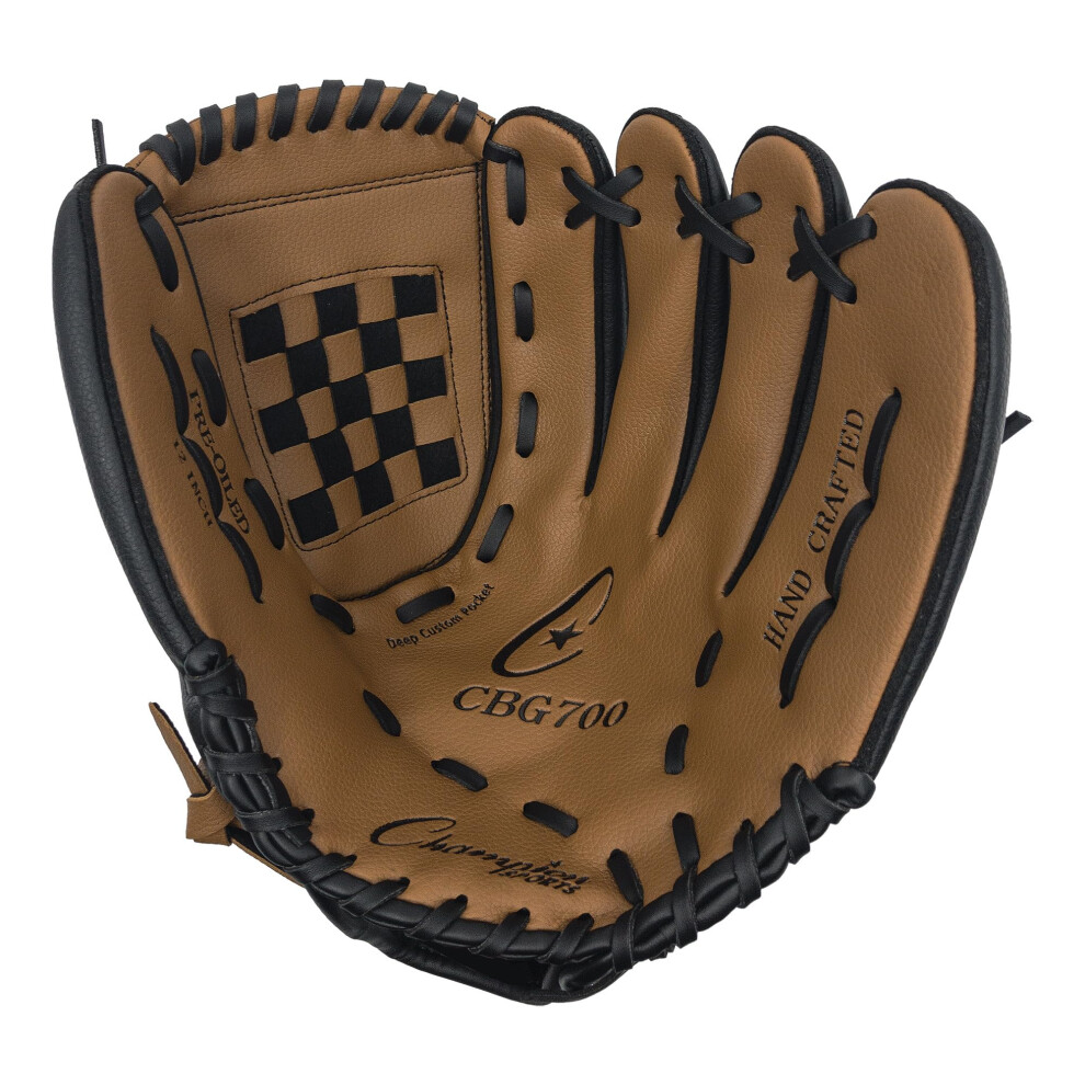 Champion Sports Leather Front Vinyl Back Fielders Glove (Left-Handed  12-Inch)