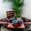 Elama Round Stoneware Two-Toned Dinnerware Dish Set  16 Piece  Bright Red and Black 4