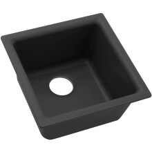 Elkay Quartz Classic 15-3/4"""" x 15-3/4"""" x 7-11/16"""" Single Bowl Dual Mount Bar Sink Black