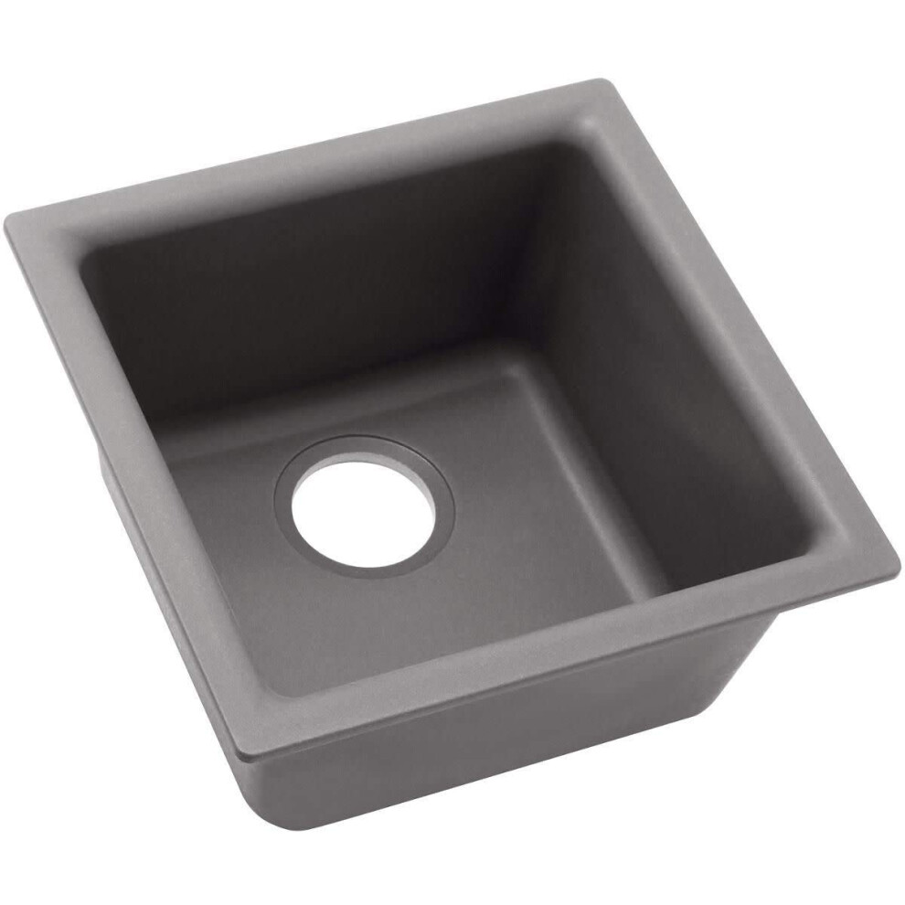 Photos - Kitchen Sink Elkay Quartz Classic 15-3/4"""" x 15-3/4"""" x 7-11/16"""" Single Bowl Dual Mount Bar Sink Greystone ELG1616GS0 