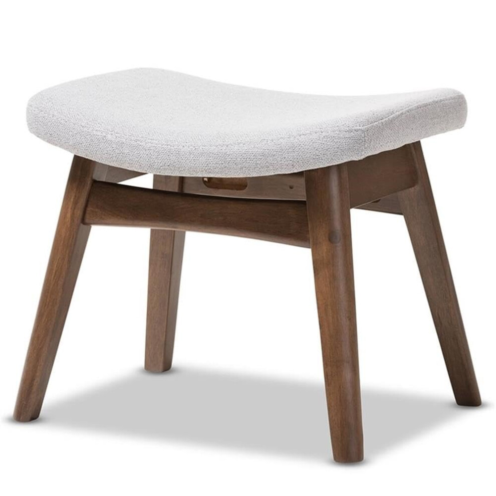 Pouf rembourr    en tissu gris clair Vera de Baxton Studio, style Mid-Century moderne