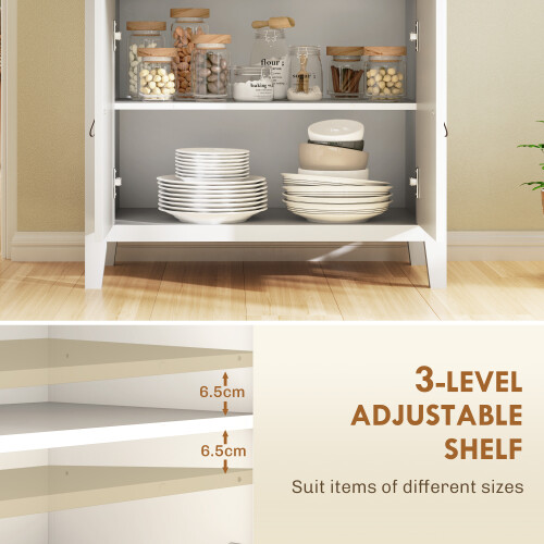 Homcom (White) HOMCOM Sideboard with Drawer, Adjustable Shelf for Living Room 2