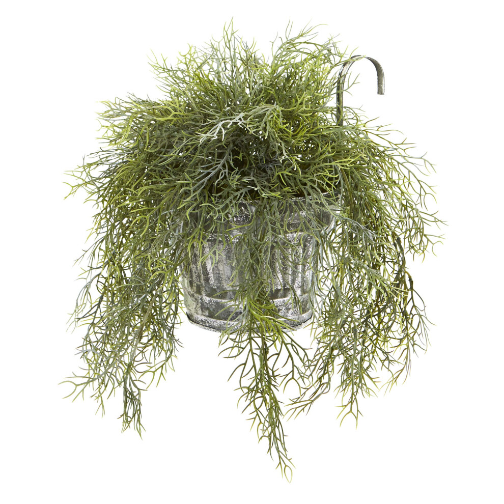 10 Tillandsia-Moos, K Nstliche Pflanze In Einem H Ngenden Metalleimer Im Vintage-Stil-image