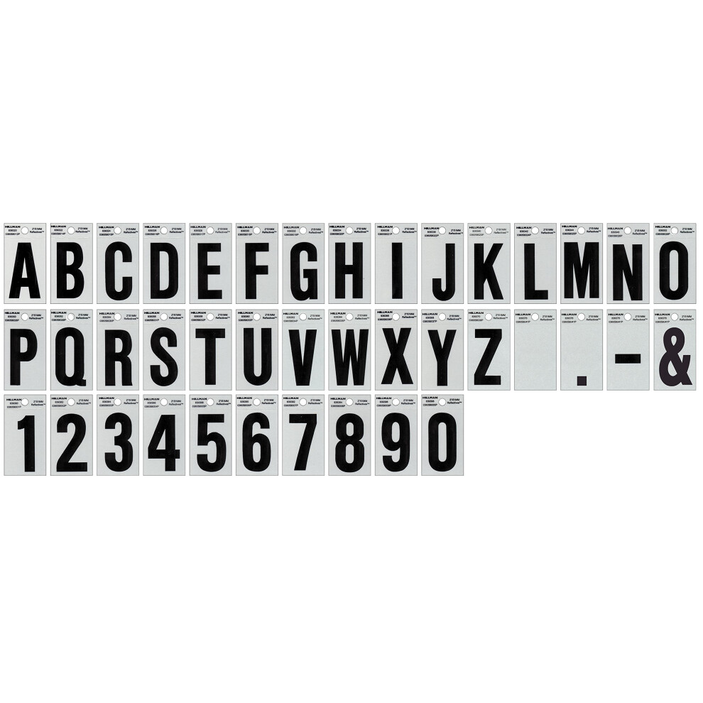 5028462 2"""""""" Blk/Slv Z Adhv 1PC Hillman 2 Po. Lettre Z Autocollante En Mylar Noir R Fl Chissant 1 Pi Ce (Paquet De 6)-image