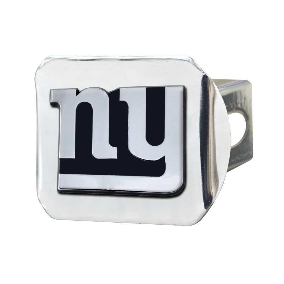 New York Giants Nfl Chrome Hitch Cover With Chrome Team Logo By Fanmats - Unique Team Logo Molded Metal Design - Easy Installation On Truck Suv Car 842281115635