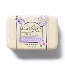 A LA MAISON Rose Lilac Bar Soap - Triple French Milled Natural Moisturizing Hand Soap Bar (1 stuk zeep 8,8 oz)