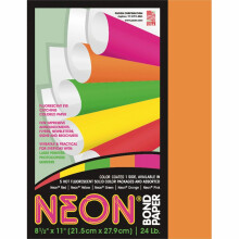 Pacon Neon Bond-papir - Orange - Letter - 8 1/2"""" x 11"""" - 24 lb basisv?gt - 100 / pakke - SFI