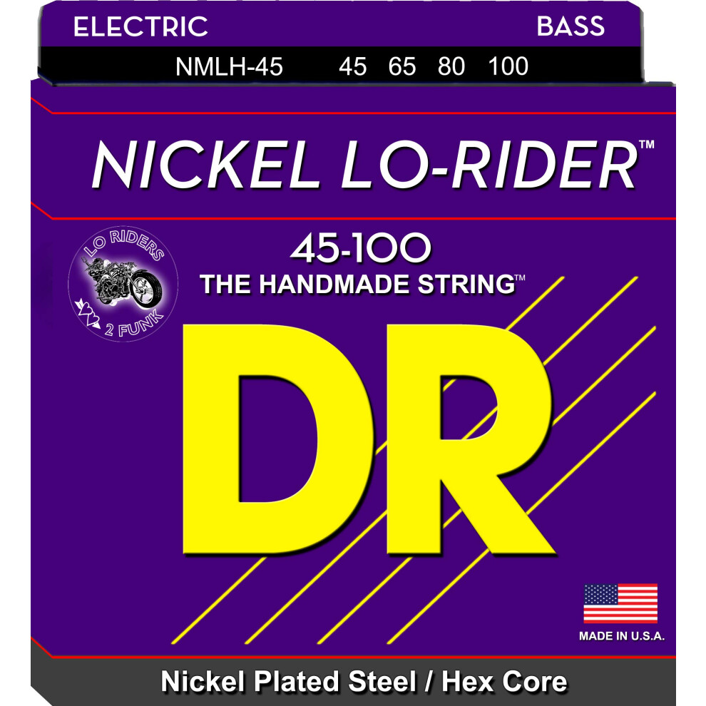 Dr Strings NMLH-45 Lo-Rider Nickel Plated Bass Medium - Lite-image