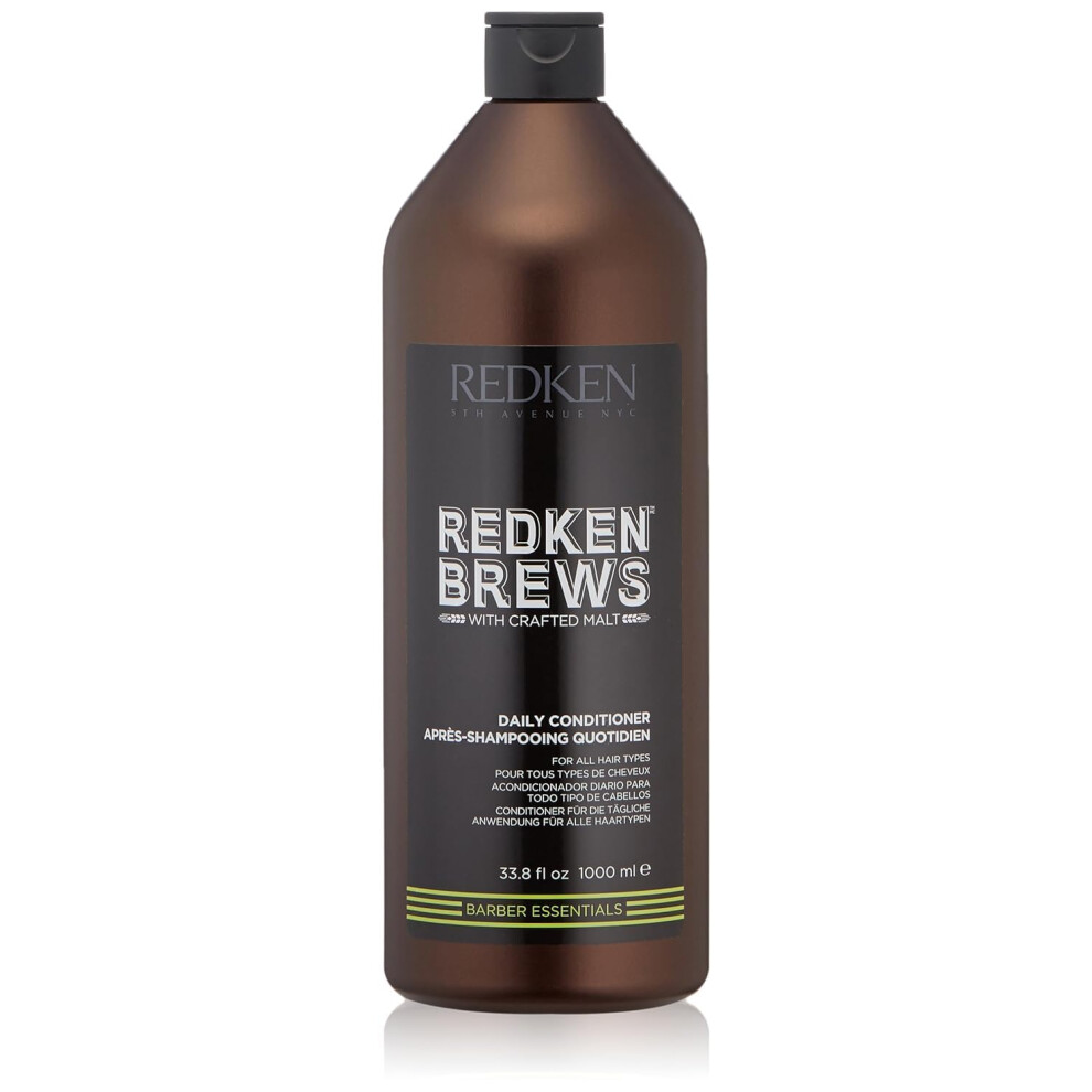 Redken Brews Daily Conditioner For Men  Soft Hair For All Hair Types 33.8 fl. oz