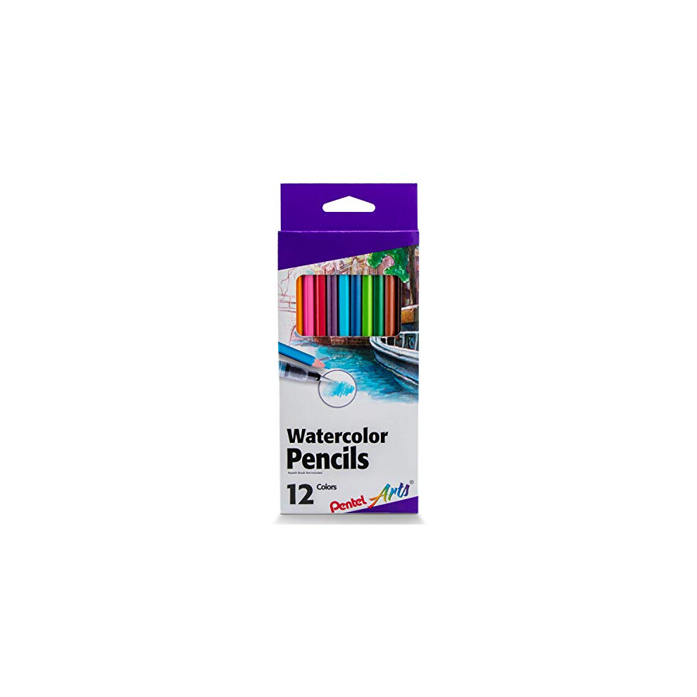 Pentel Arts Watercolor Pencils  Assorted Colors  Set of 12