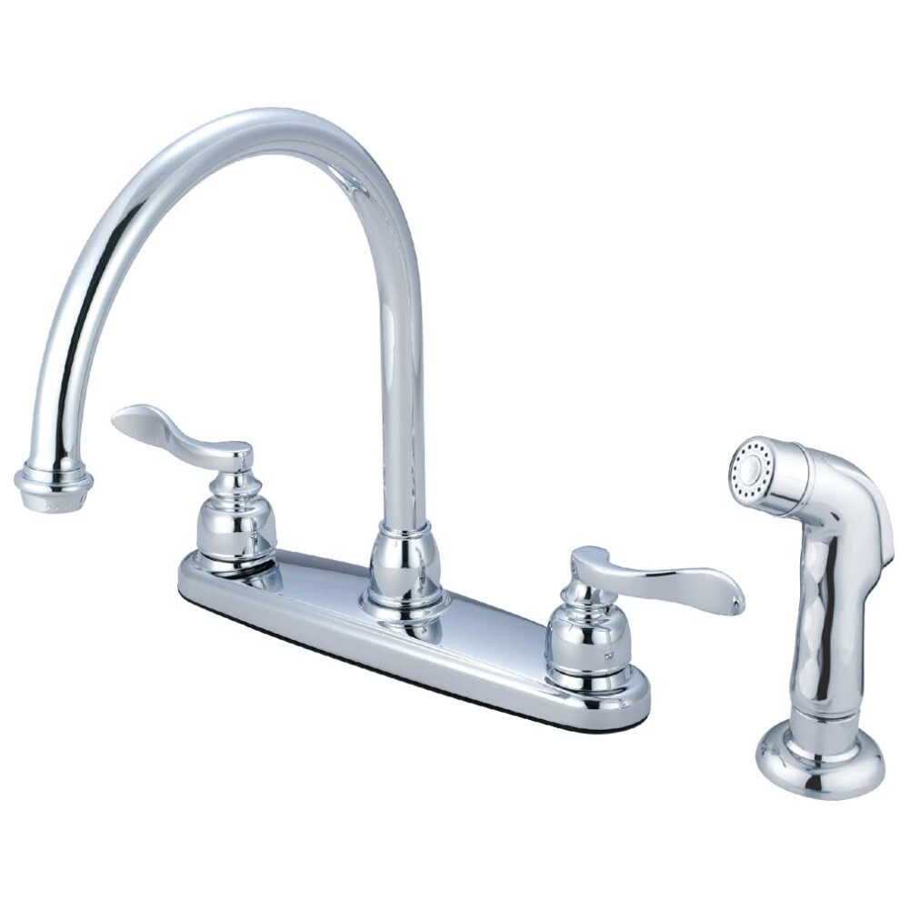 Photos - Tap Kingston Brass KB8791NFLSP NuWave French Centerset Kitchen Faucet Polished Chrome 