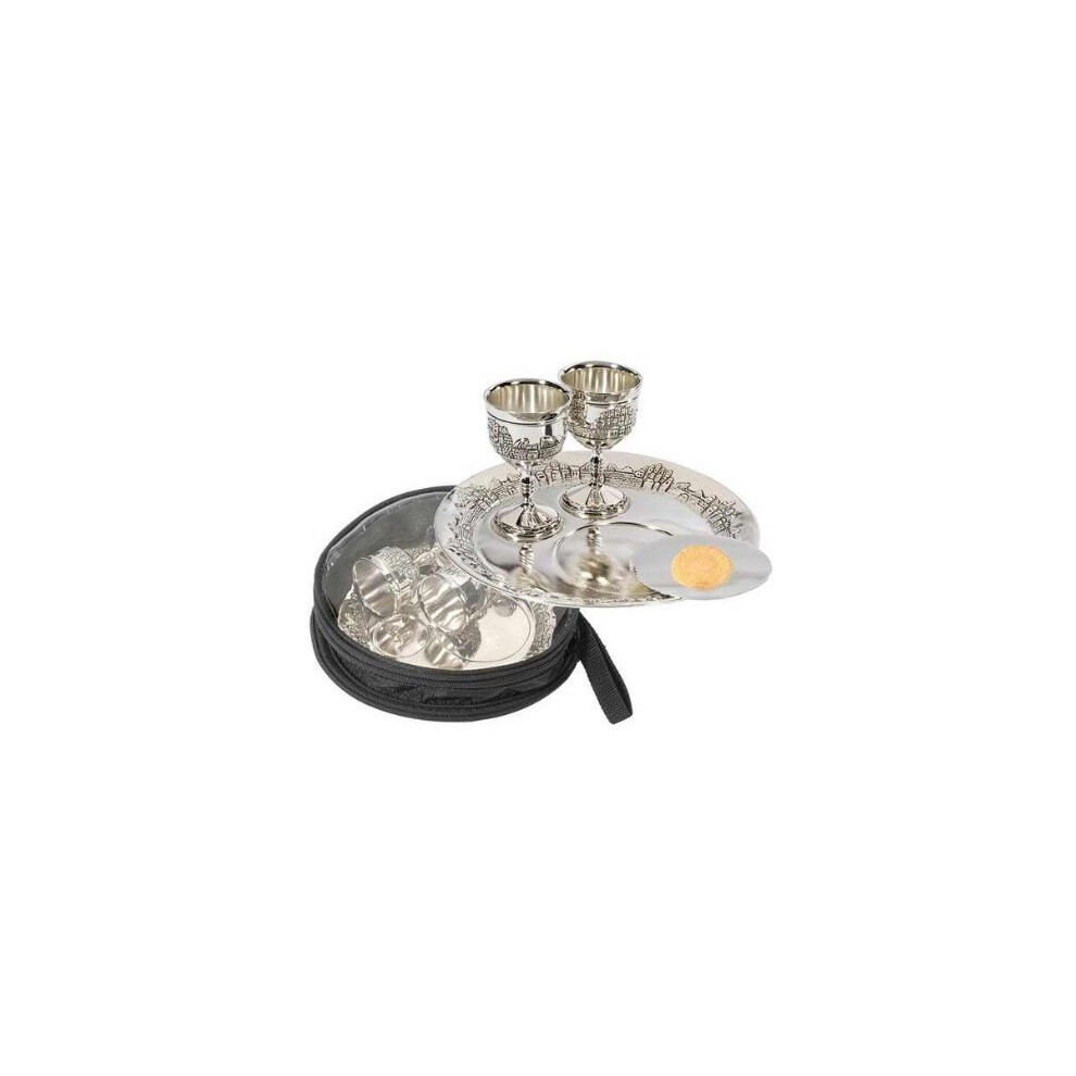 1 X Communion-Set-Silverplated Cups & Plates w/Bag-image-OPC-PDP8YBY-NEW