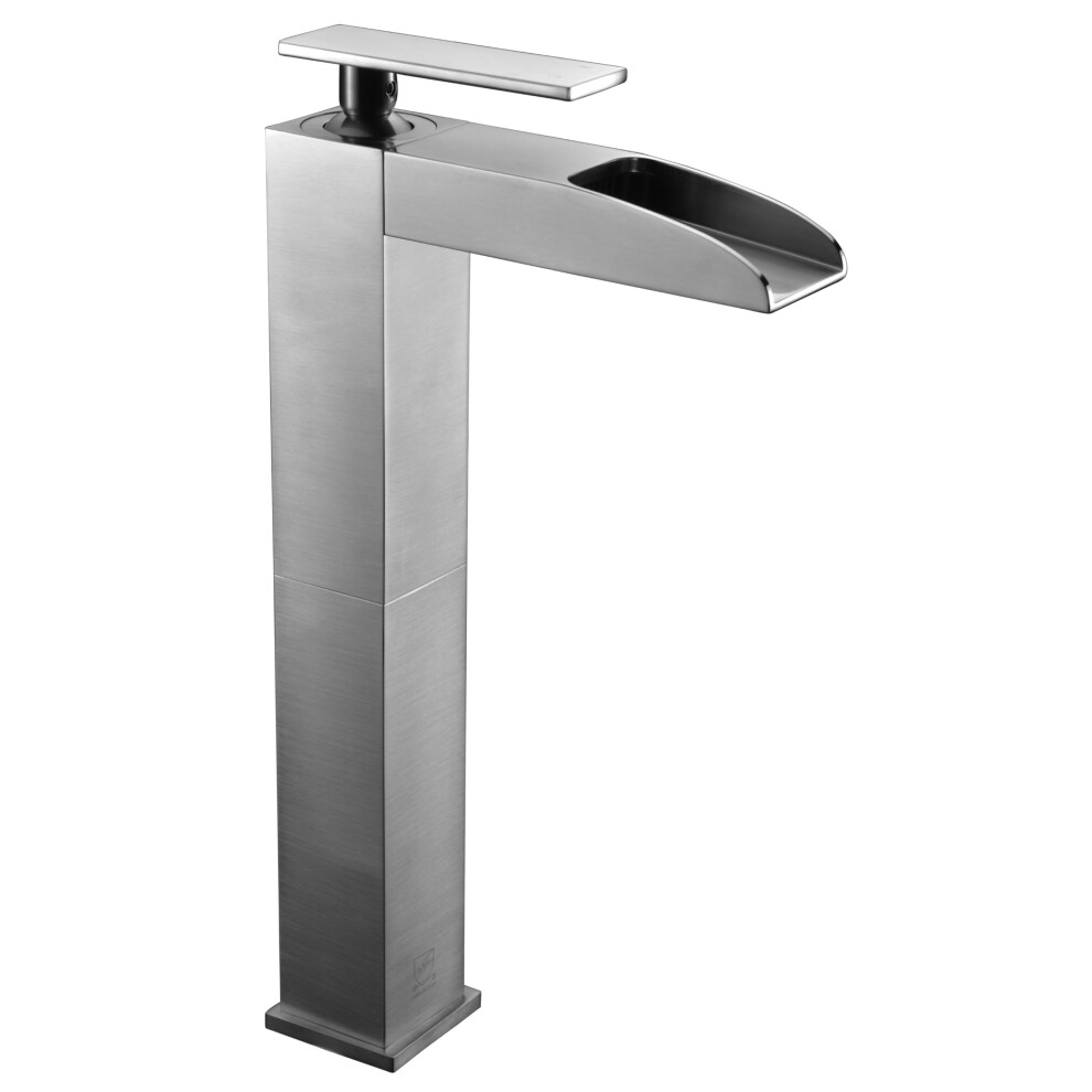 Photos - Tap Alfi brand AB1597-BN Brushed Nickel Single Hole Tall Waterfall Bathroom Faucet 