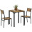 Homcom HOMCOM 3 Pcs Compact Dining Table 2 Chairs Set Rustic Brown 2