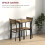 Homcom HOMCOM 3 Pcs Compact Dining Table 2 Chairs Set Rustic Brown 4