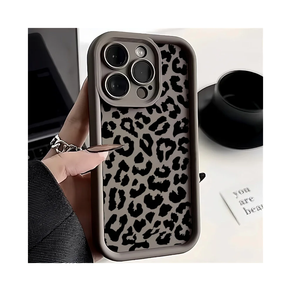 (6, A52 (A52s 5G)) Leopard Print Pattern Silicone Case For Sams Black 931287954284