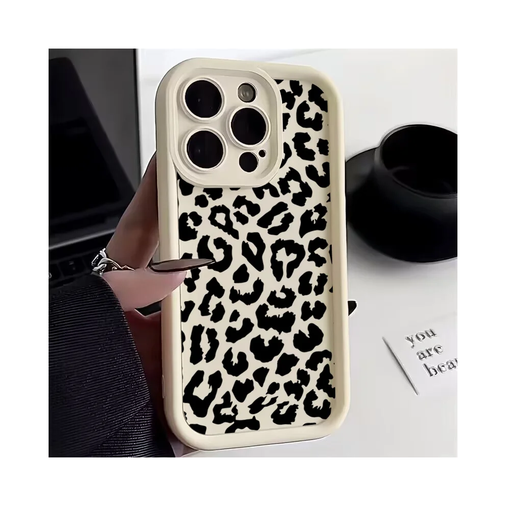 (5, A53 5G) Leopard Print Pattern Silicone Case For Sams Black 931287954352