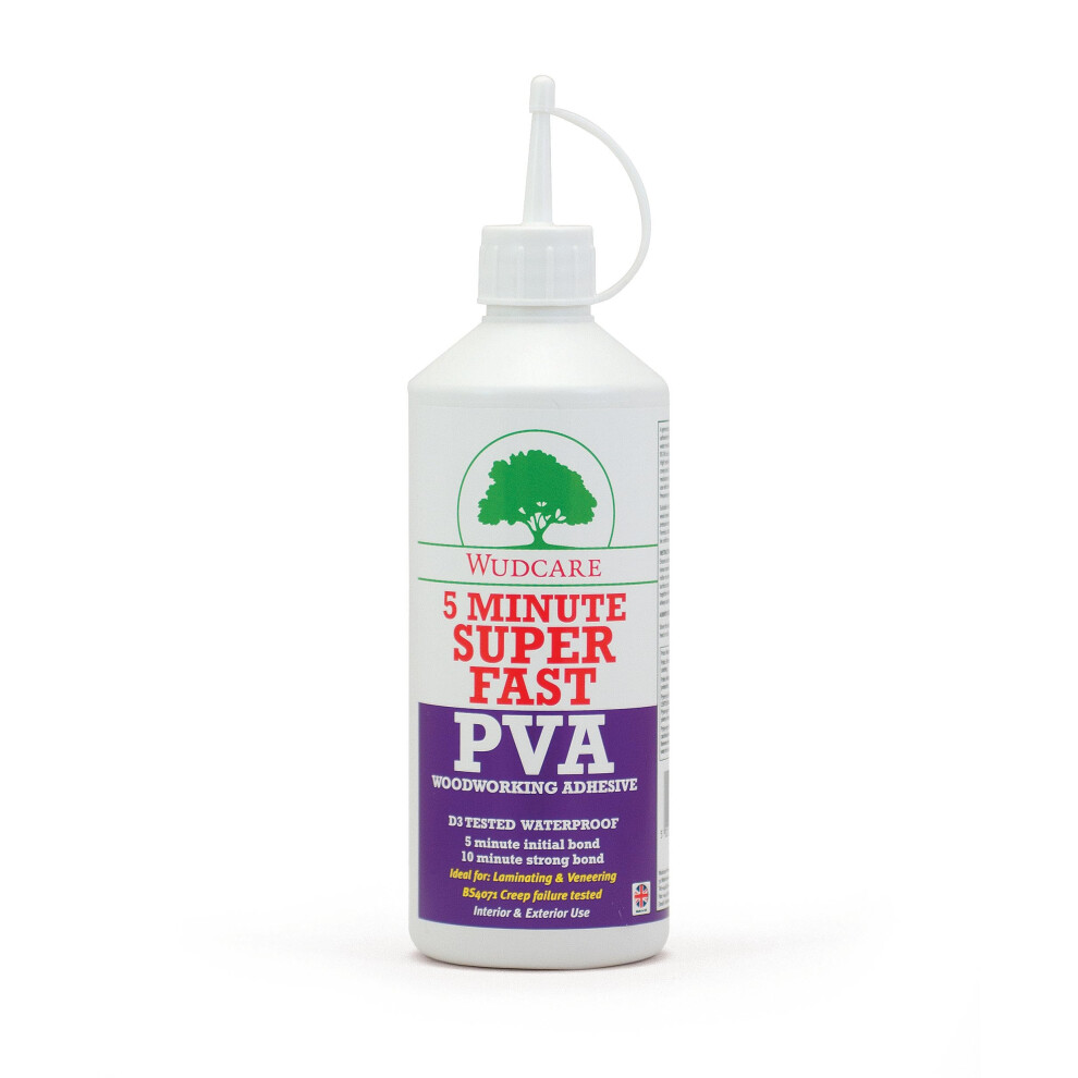 Wudcare 5 Minute Super Fast PVA Woodworking Adhesive 1000ml