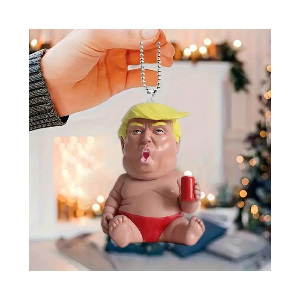 (1) Modern Acrylic Unique Car Ornament Featuring Funny Trump And Joe For Personalization Design-image-OPC-PGFVM7D-NEW