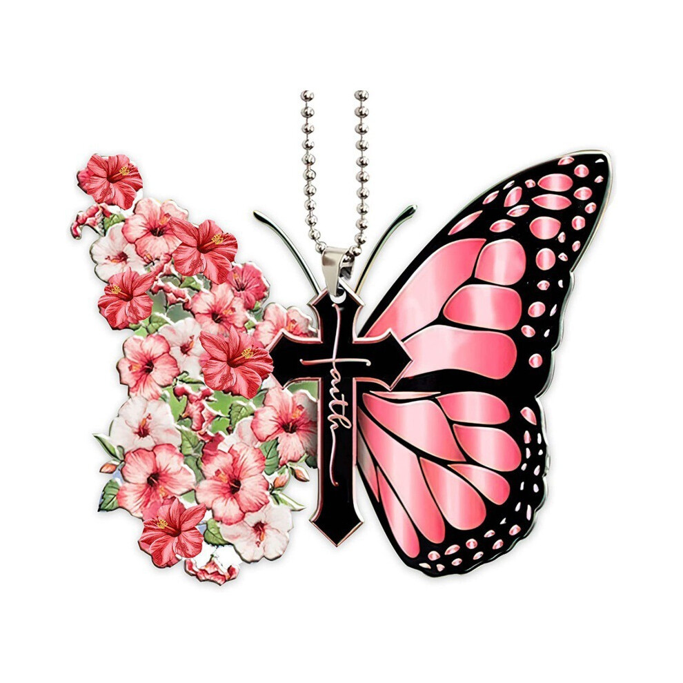 (2) Butterfly Colorful Acrylic Car Hanging Ornament For Christmas Decor Festive-image-OPC-PGFVRDY-NEW