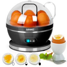 Duronic Electric Egg Boiler EB27 BK Steamer for Eggs Egg Boiler Machine Egg Poacher Machine for 7 Soft Medium Hard Boiled Eggs