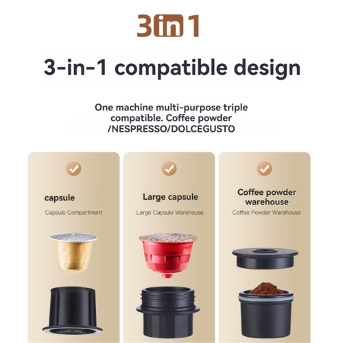 Portable Coffee Maker Electric Espresso Machine High-Capacity White 2