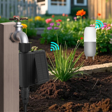 Tuya WiFi Solarbetriebener Wassertimer-Meter IP65 Wasserdichter DN20-Einlass