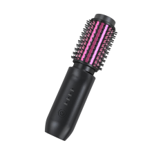Cordless Hair Curling Iron Brush, Mini Travel Hot Straightener Comb,B