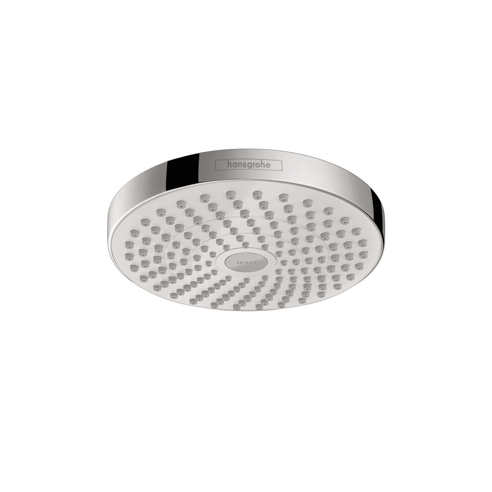 hansgrohe Croma Select S 7-inch Showerhead Low Flow Modern 2-Spray Rain  IntenseRain Water Saving with QuickClean in White/Chrome  04388400
