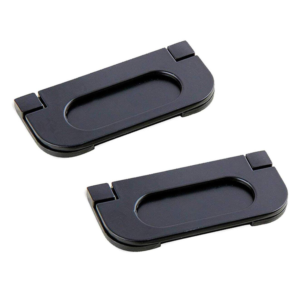 Xmhf 3'' Recessed Type Furniture Wardrobe Drawer Pull Handle Flat Black Cabinet Flush Ring Pull Rectangle Pack Of 2 7703232796057
